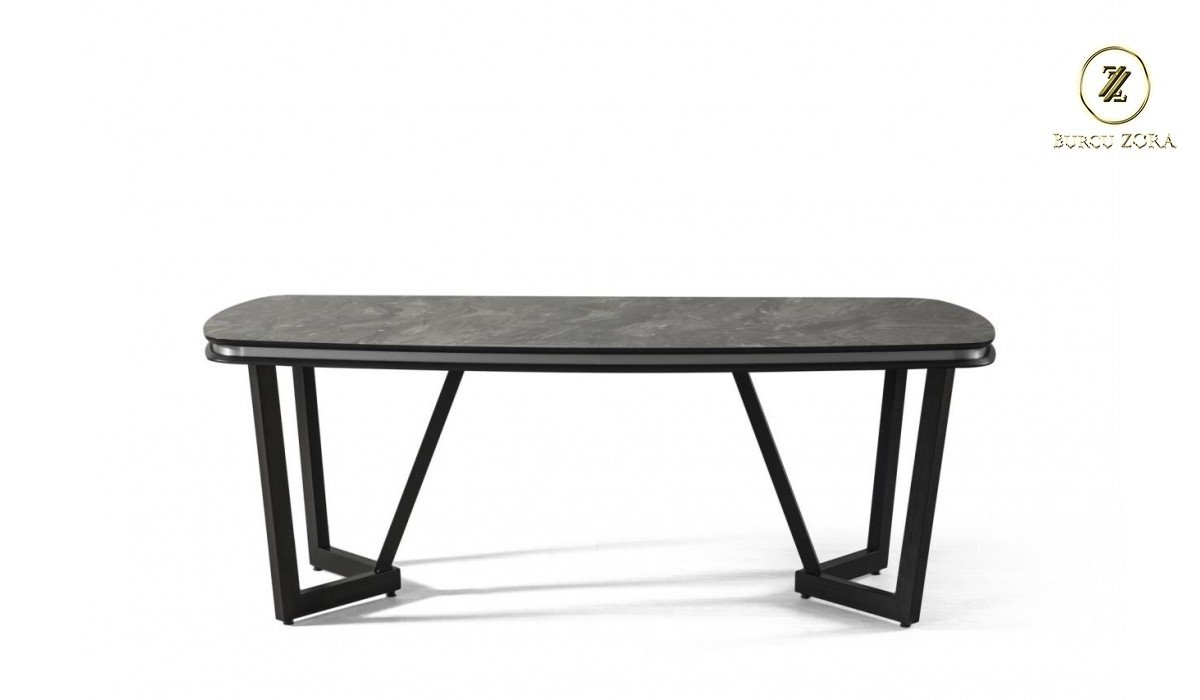 OLİVYA SİYAH KROM YEMEK ODASI TAKIMI