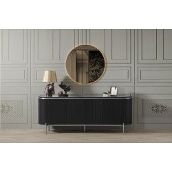 OLİVYA SİYAH KROM YEMEK ODASI TAKIMI