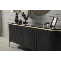 OLİVYA SİYAH GOLD YEMEK ODASI TAKIMI