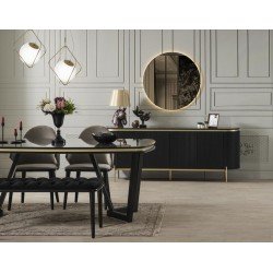 OLİVYA SİYAH GOLD YEMEK ODASI TAKIMI