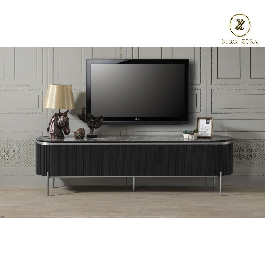 OLİVYA SİYAH KROM TV ÜNİTESİ