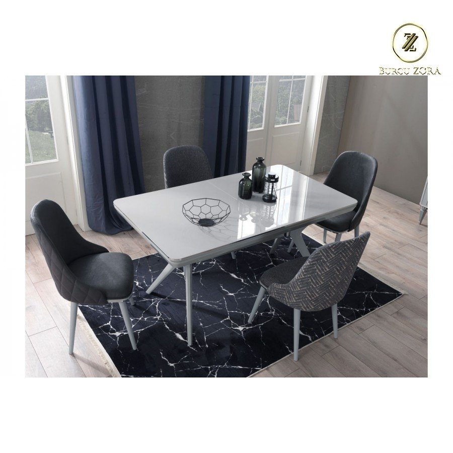 BELLA SİS GRİ YEMEK ODASI TAKIMI