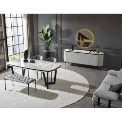 OLİVYA BEYAZ YEMEK ODASI TAKIMI