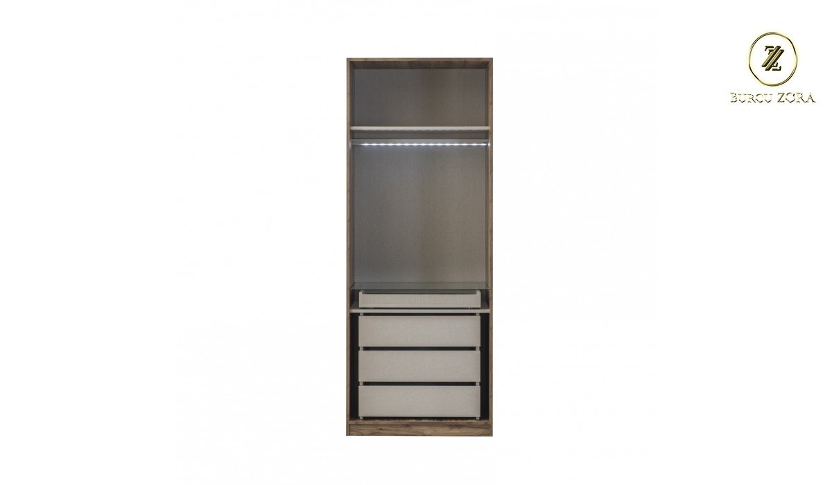 NEW YORK İKİ KAPAKLI ÇEKMECELİ MODÜL CEVİZ