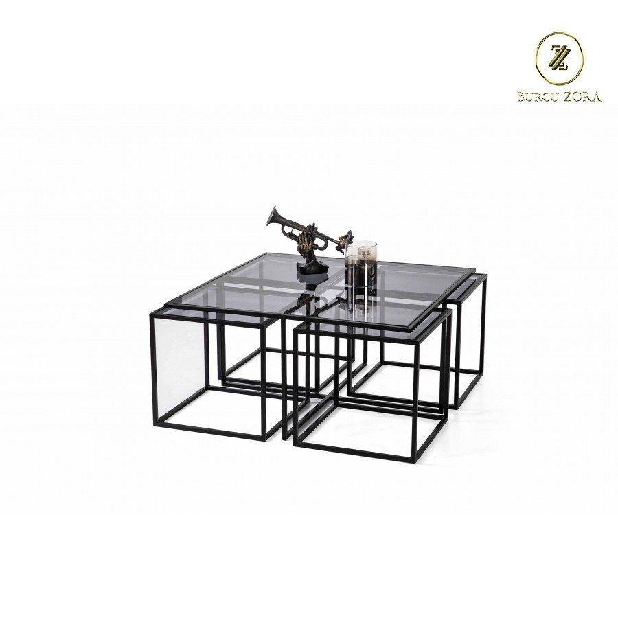 BZLA79 SİYAH KARE PİLLA SEHPA